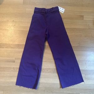 NWT Zara Marine Purple Jeans, Size US 2